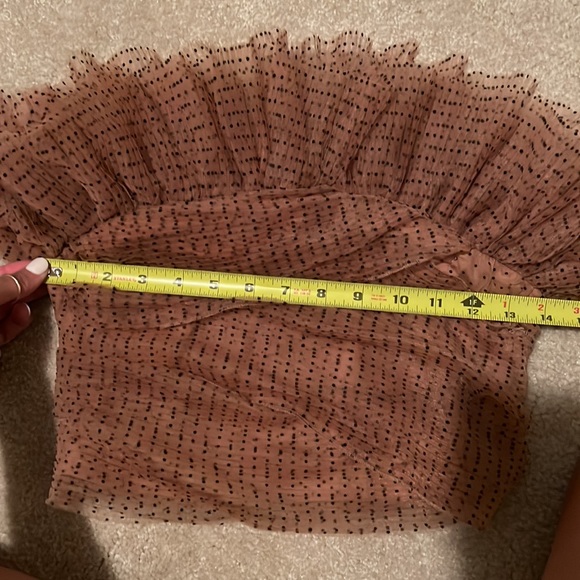 NEW ZARA TULLE POLKA DOT CROP TOP - Picture 8 of 9